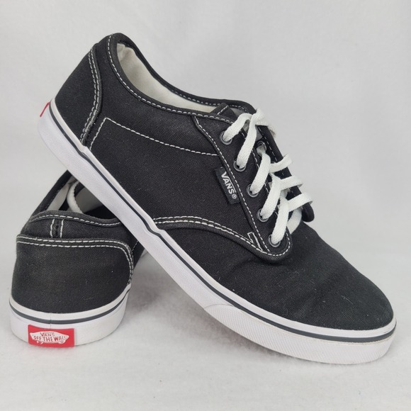 Vans Shoes - Vans Shoes Womens 6.5 Black White Low Top Lace Up Skate Sneakers Canvas Classic